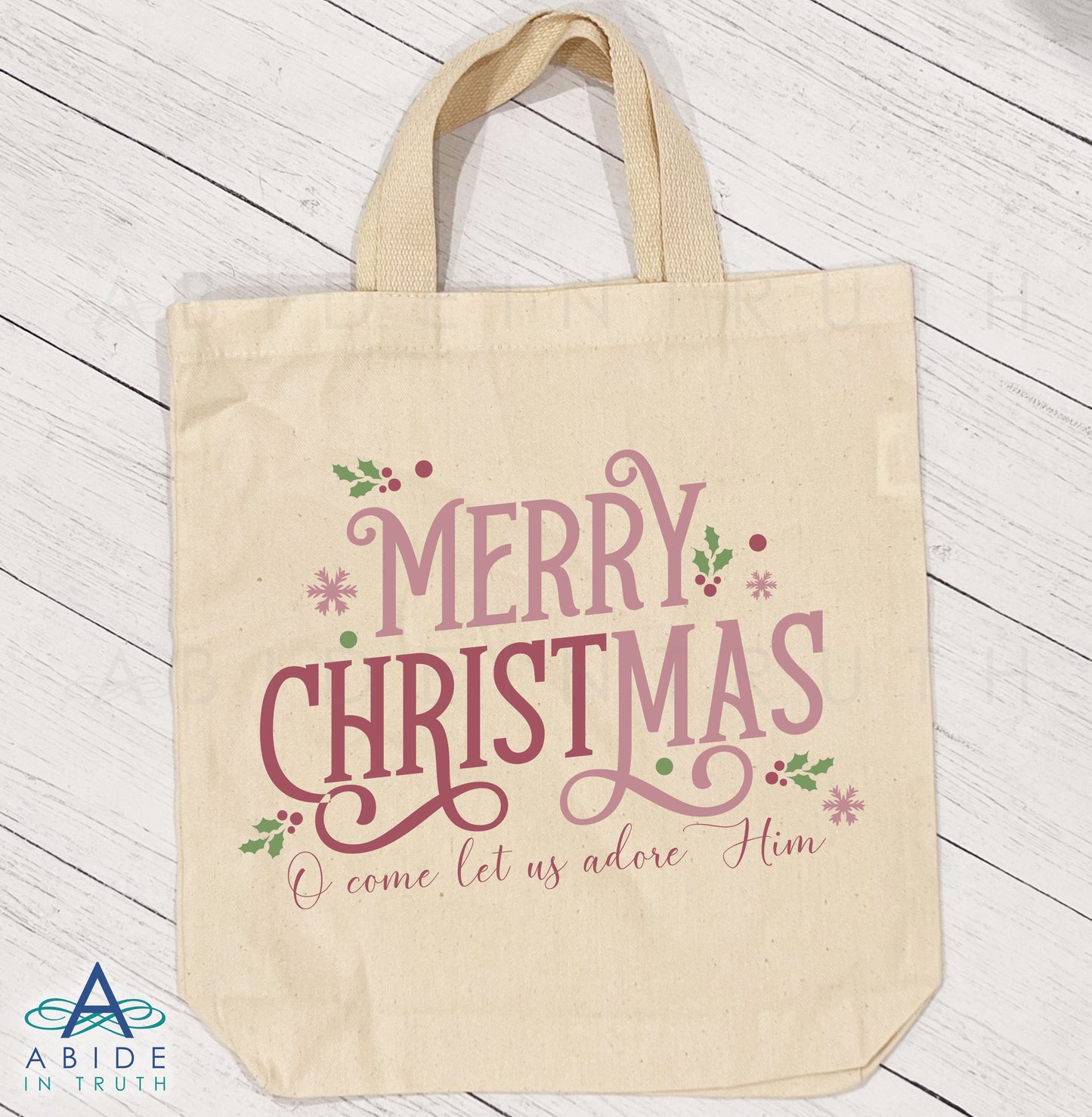 Tote Bag - Merry Christmas - O Come Let Us Adore Him