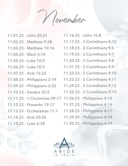 November 2023 - Scripture Writing Printable Journal