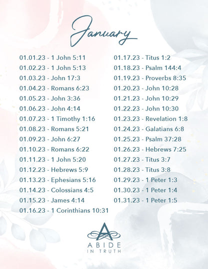 January 2023 - Scripture Writing Printable Journal
